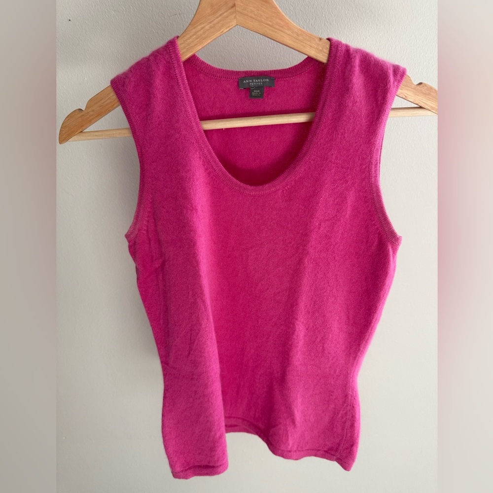 Ann Taylor 100% Cashmere Pink Tank Top